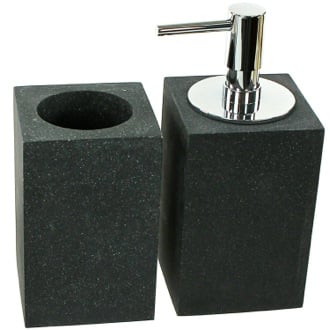2 Piece Black Bathroom Accessory Set Gedy OL500-14